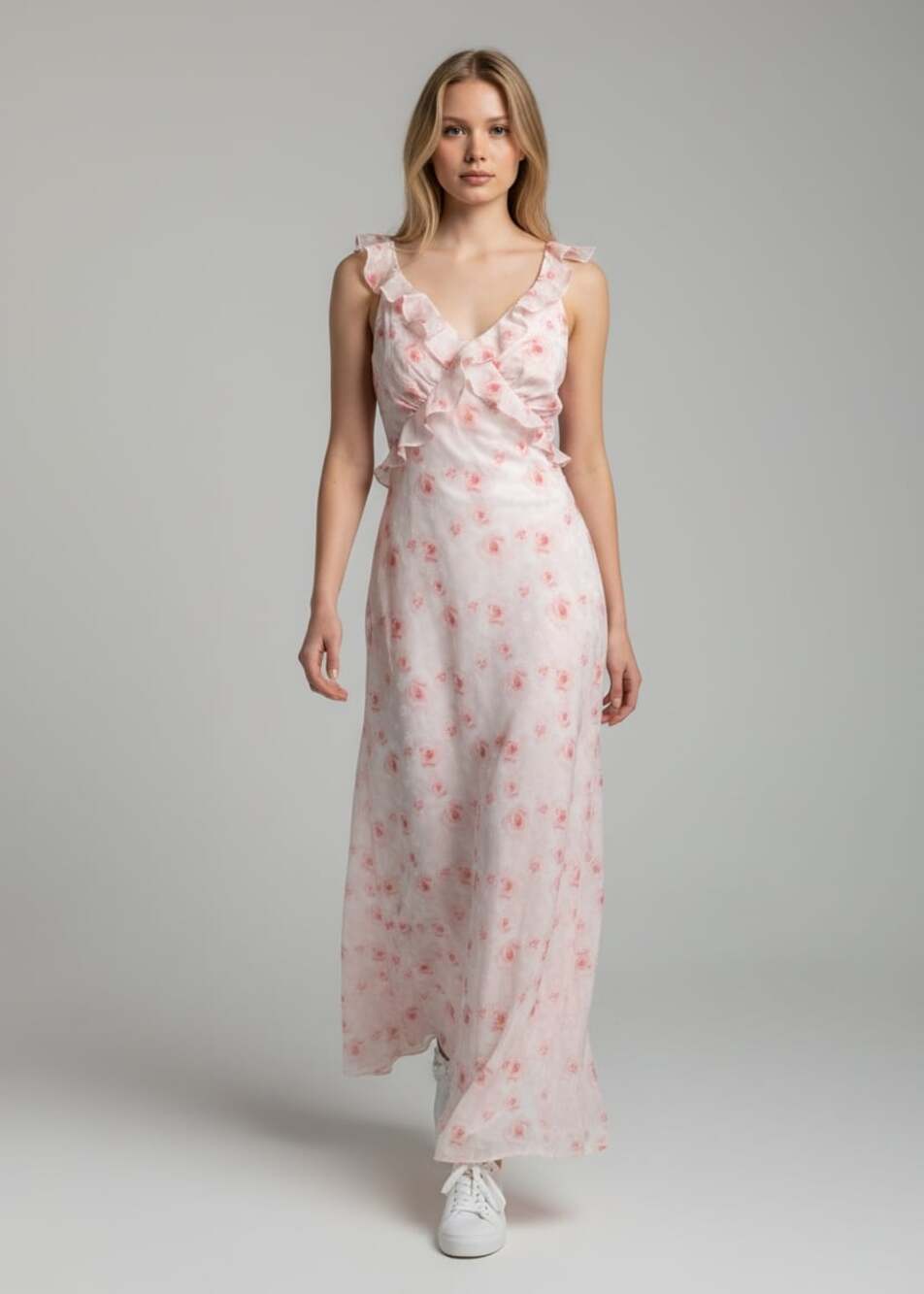 And Now This Crisscross Ruffled Slip Dress